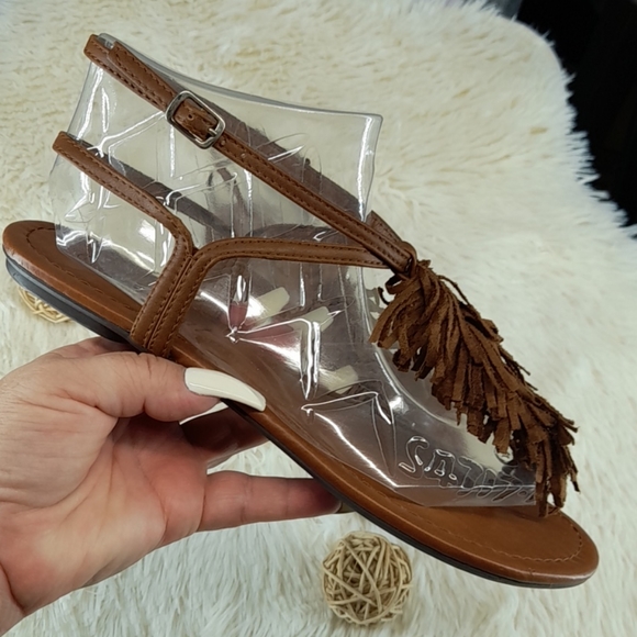 Bundle of 2 Brown Flat Wet Seal Strappy Sandals - Picture 6 of 11